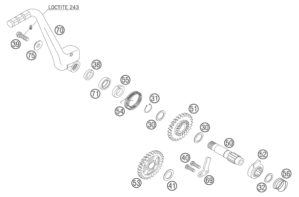 DEMARREUR KICK POUR 125 EXC 2005 (EU)