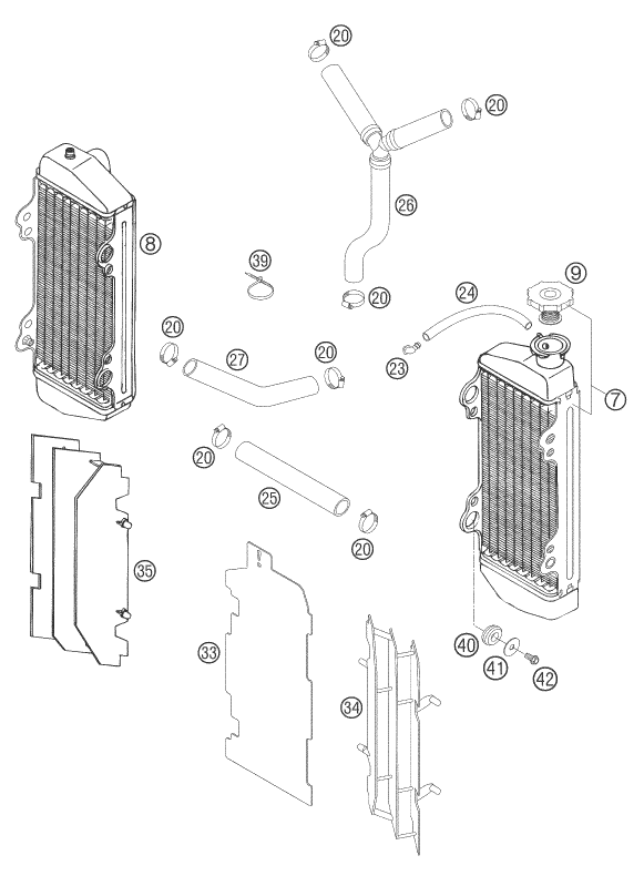 SYSTEME DE REFROIDISSEMENT POUR 125 SX 2006 (EU)