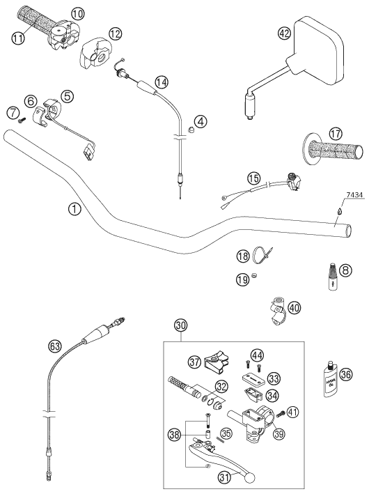 GUIDON ARMATURES POUR 250 SXS 2005 EU