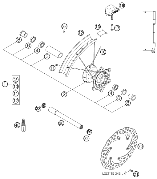 ROUE AVANT POUR 250 SX 2005 EU