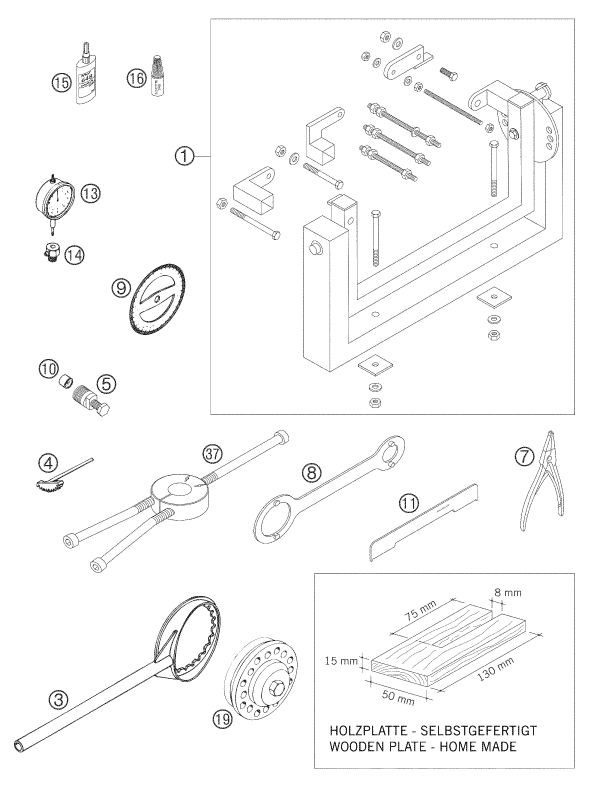 OUTILS SPECIAUX MOTEUR POUR 250 EXC 2006 EU