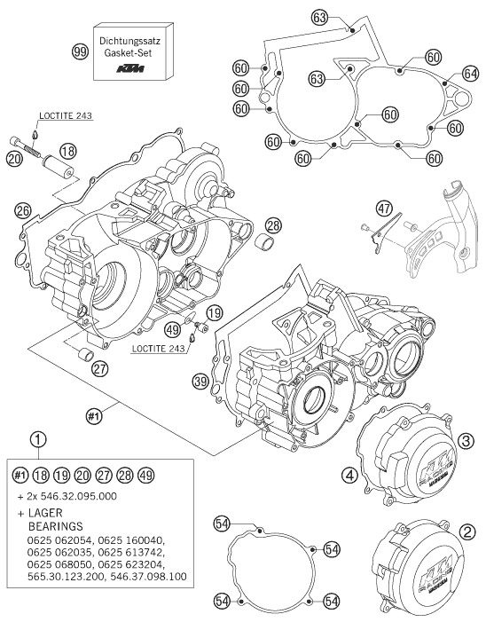 CARTER MOTEUR POUR 250 SX 2005 (EU)