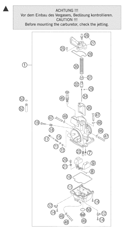 CARBURATEUR POUR 250 SX 2005 (EU)