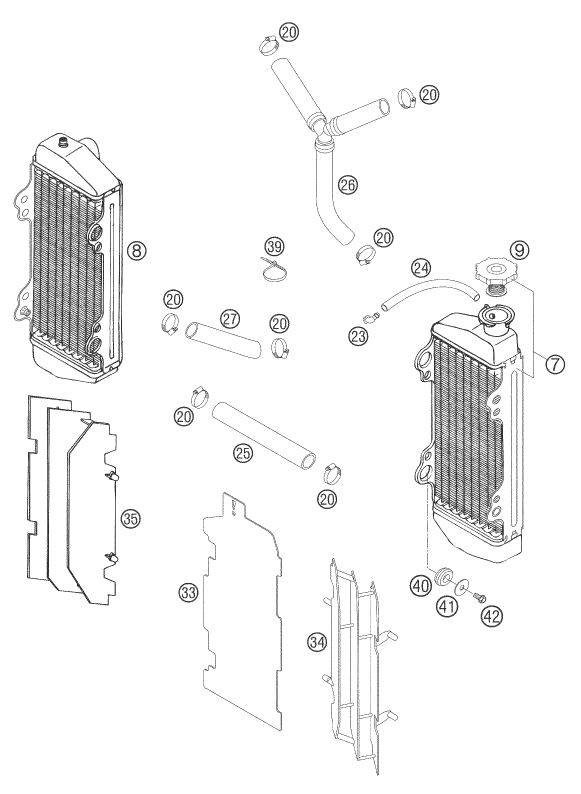 SYSTEME DE REFROIDISSEMENT POUR 250 SX 2005 EU