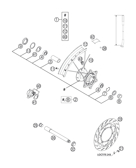 ROUE AVANT POUR 400 LS-E/ MIL 2005 (EU)