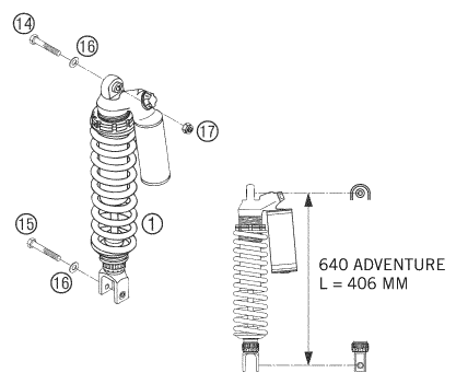 AMORTISSEUR POUR 640 ADVENTURE 2005 AUGB