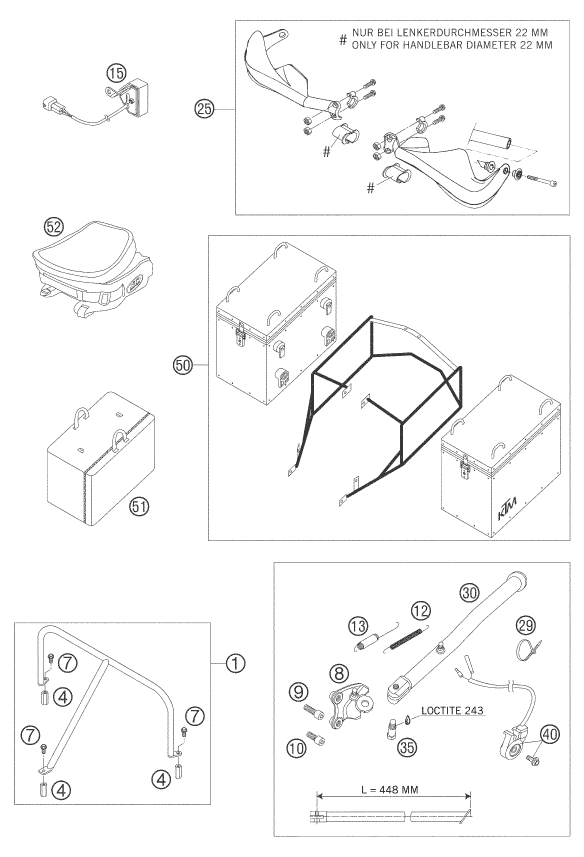 ACCESSOIRES POUR 640 ADVENTURE 2005 (EU)