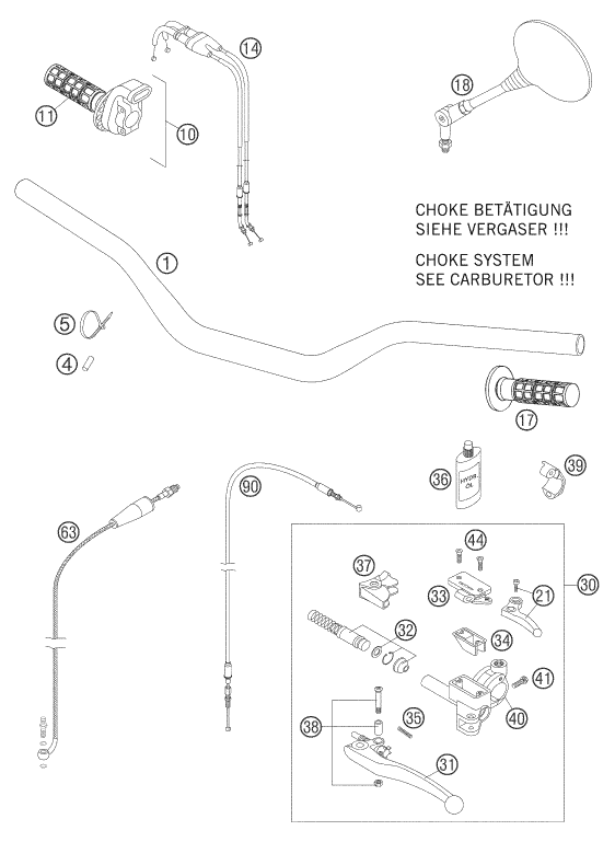 GUIDON ARMATURES POUR 625 SXC 2005 (AU/GB)