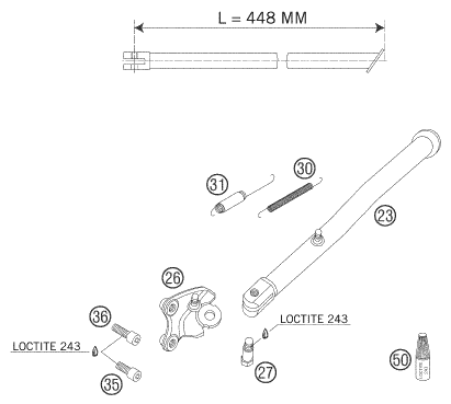 BEQUILLE LATERALE BEQUILLE CENTRALE POUR 625 SXC 2005 (AU/GB)