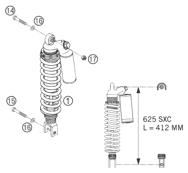 AMORTISSEUR POUR 625 SXC 2006 (AU/GB)