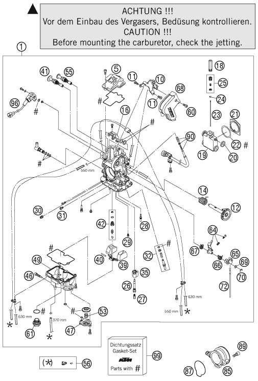 CARBURATEUR POUR 625 SMC 2005 (AU/GB)