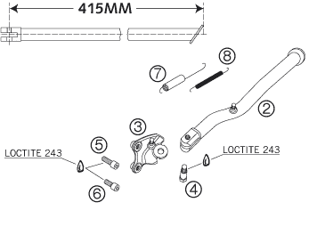 BEQUILLE LATERALE  BEQUILLE CENTRALE POUR 640 LC4 SUPERMOTO BLUE 05 EU
