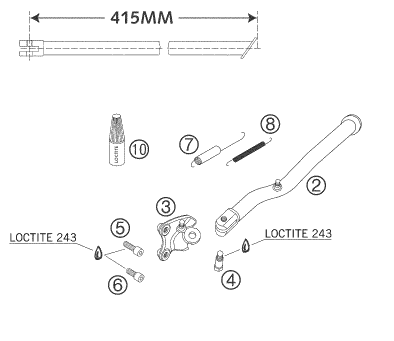 BEQUILLE LATERALE BEQUILLE CENTRALE POUR 625 SMC 2005 (AU/GB)