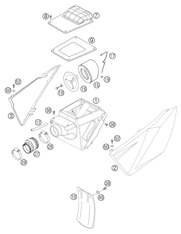 FILTRE A AIR POUR 640 LC4 SUPERMOTO BLACK 05 EU