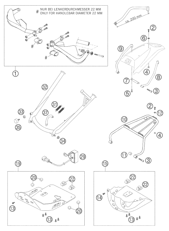 ACCESSOIRES POUR 640 LC4 ENDURO ORANGE 2005 (EU)