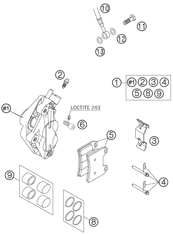 ETRIER DE FREIN AVANT POUR 640 LC4 SUPERMOTO BLUE 05 (EU)