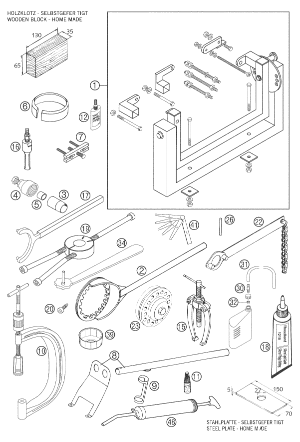 OUTILS SPECIAUX MOTEUR POUR 625 SMC 2006 EU
