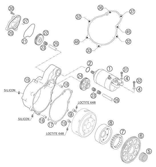 DEMARREUR ELECTRIQUE POUR 625 SMC 2004 (AU/GB)