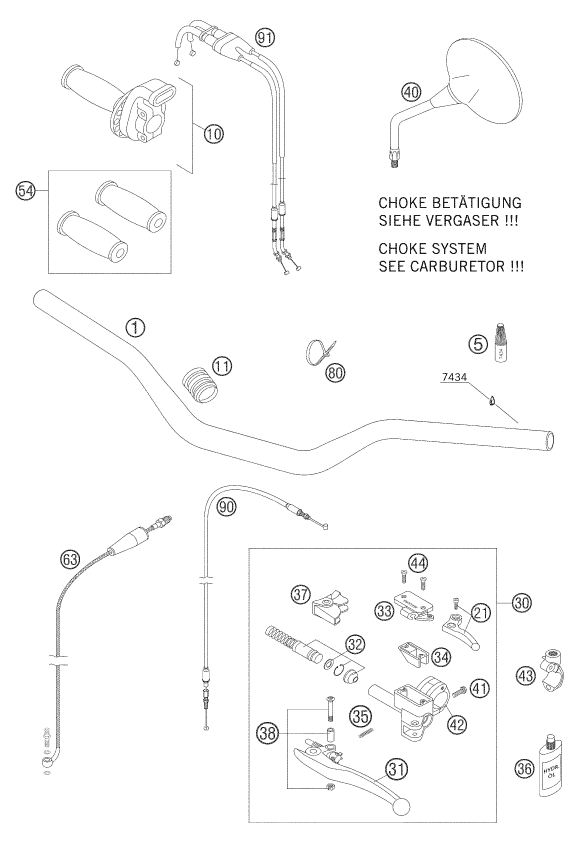 GUIDON ARMATURES POUR 660 RALLYE FACTORY REPL 2006 EU