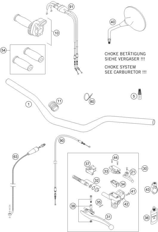 GUIDON ARMATURES POUR 450 RALLYE FACTORY REPL 2005 EU