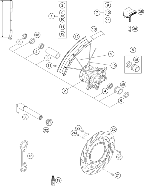 ROUE AVANT POUR 450 RALLYE FACTORY REPL. 2005 (EU)