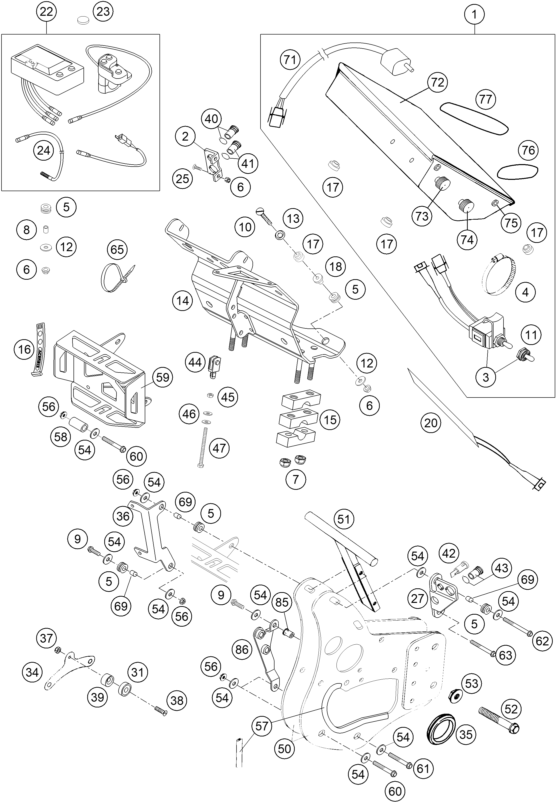 INSTRUMENTS SYSTEME DE VERROUILLAGE POUR 450 RALLYE FACTORY REPL. 2005 (EU)