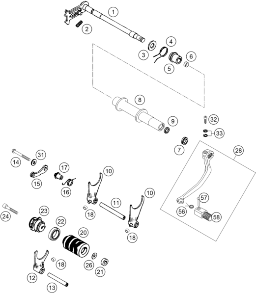 MECANISME DE SELECTION POUR 450 RALLYE FACTORY REPL 2004 EU