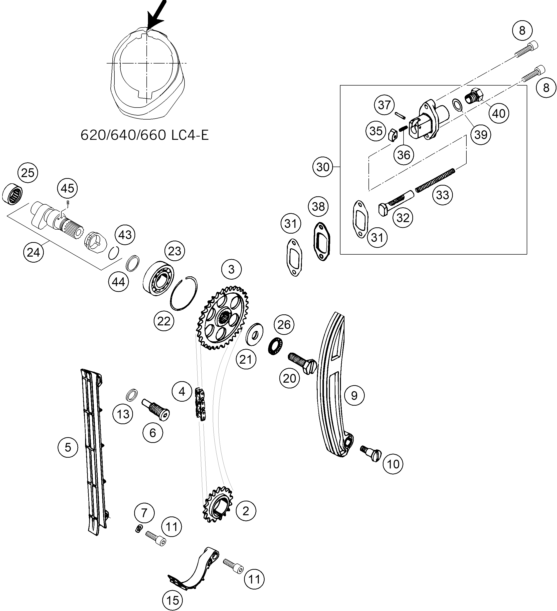 COMMANDE DE DISTRIBUTION POUR 450 RALLYE FACTORY REPL 2004 EU