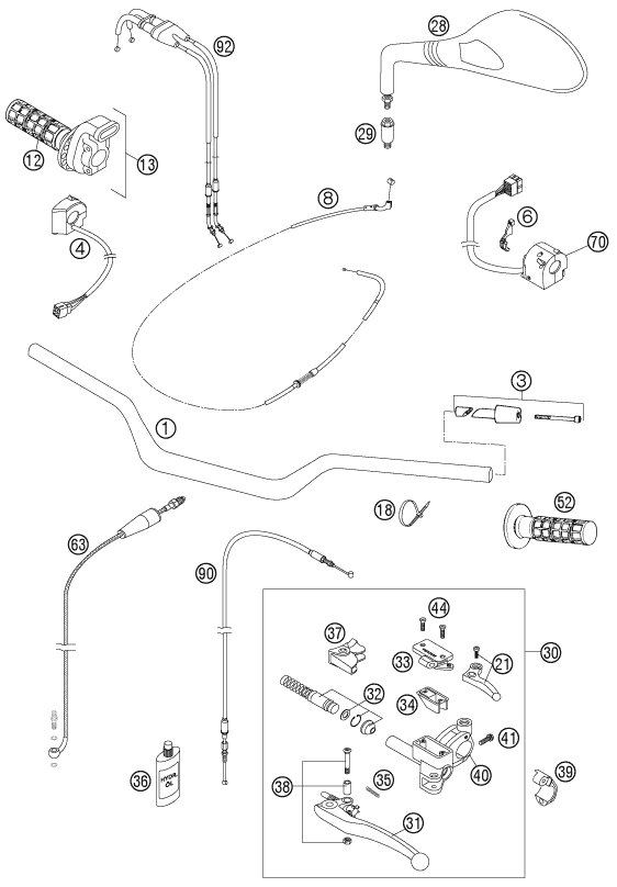 GUIDON ARMATURES POUR 640 DUKE II BLACK 2005 (EU)