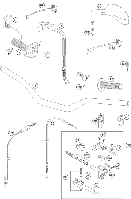 GUIDON ARMATURES POUR 450 SX STEVE RAMON 2005 (EU)