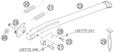 BEQUILLE LATERALE  BEQUILLE CENTRALE POUR 400 EXC RACING 2007 EU