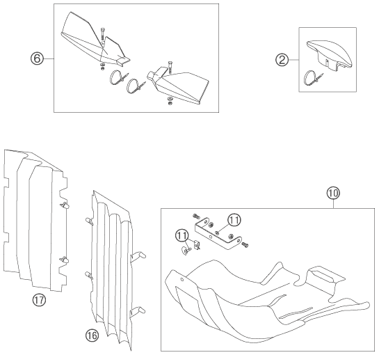 ACCESSOIRES POUR 250 EXC FACTORY 2005 EU