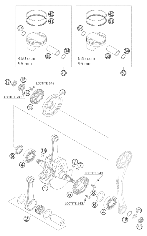 VILEBREQUIN PISTON POUR 450 SMR 2005 EU