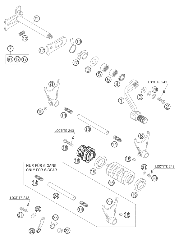 MECANISME DE SELECTION POUR 450 SXS RACING 2005 EU