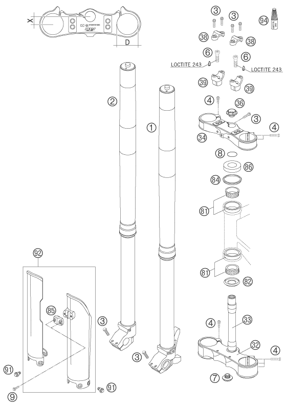 FOURCHE TELESCOPIQUE TE DE FOURCHE POUR 450 SMR 2005 EU