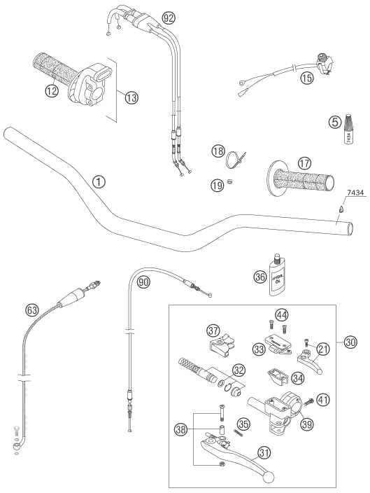 GUIDON ARMATURES POUR 450 SMR 2005 EU