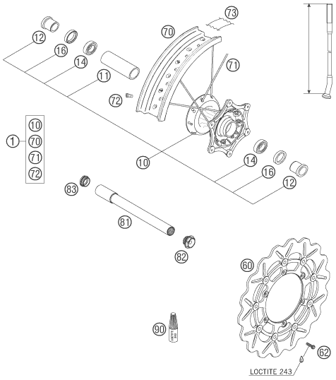 ROUE AVANT POUR 450 SMR 2005 EU