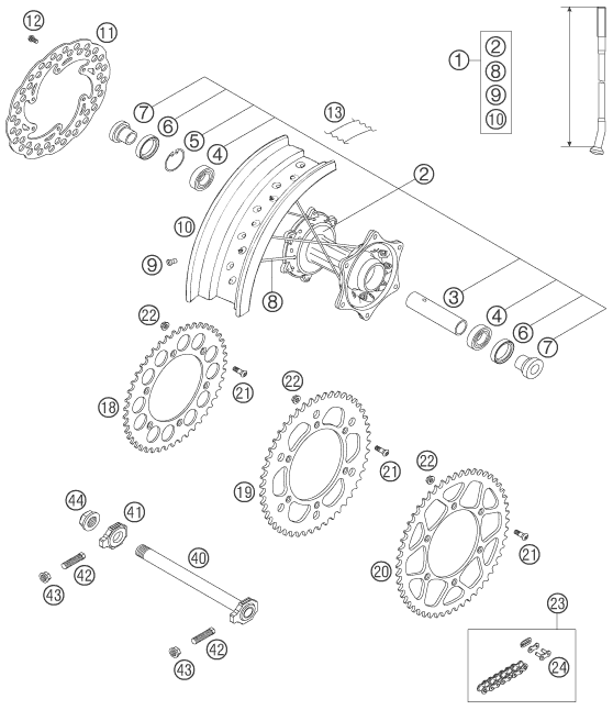 ROUE ARRIERE POUR 450 SMR 2005 EU