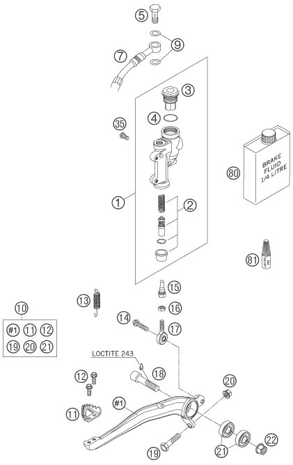 SYSTEME DE FREIN ARRIERE POUR 450 SMR 2005 EU