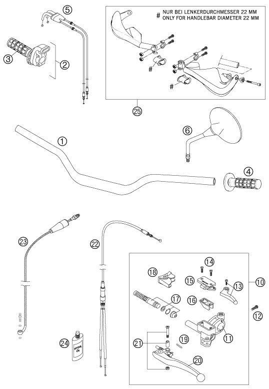 GUIDON ARMATURES POUR 950 ADVENTURE BLACK 2005 (AU/GB)