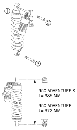 AMORTISSEUR POUR 990 ADVENTURE BLACK ABS 2006 (AU/GB)