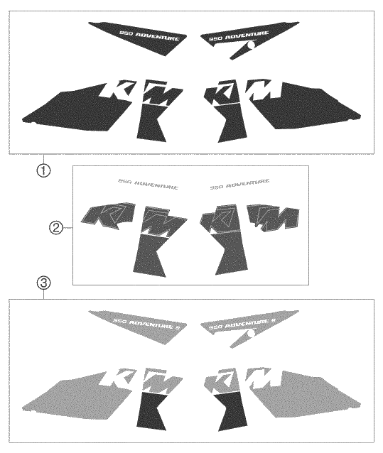 KIT DECO POUR 950 ADVENTURE BLACK 2005 EU