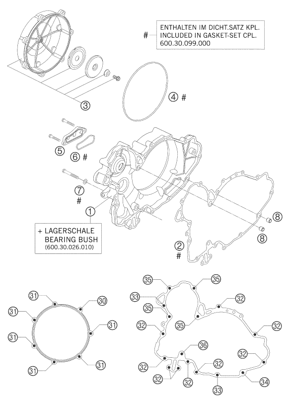 COUVERCLE D EMBRAYAGE POUR 950 SUPERENDURO R 06 (EU)