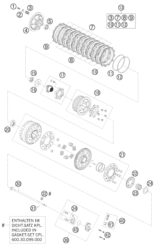 EMBRAYAGE POUR 950 SUPERENDURO R 06 EU