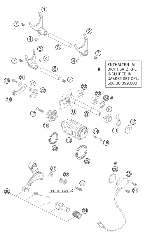 MECANISME DE SELECTION POUR 950 SUPERMOTO BLACK 2005 (AU/GB)