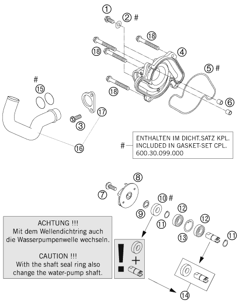 POMPE A EAU POUR 1190 RC 8 2007 (EU)