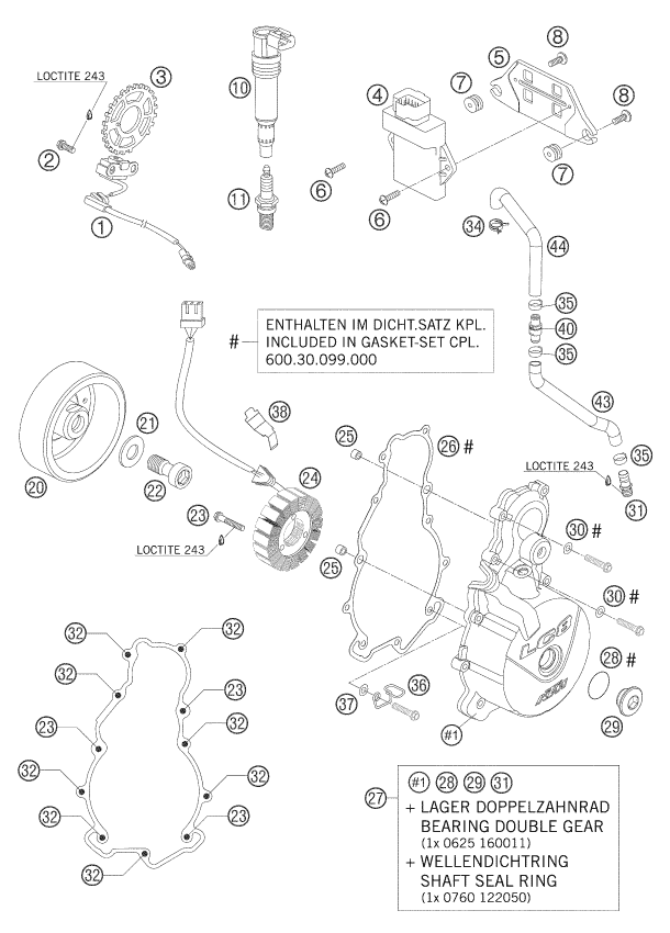 SYSTEME DE ALLUMAGE POUR 950 SUPERMOTO BLACK 2006 EU