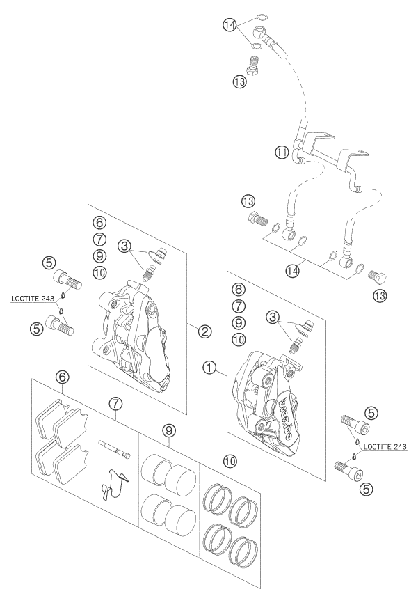 ETRIER DE FREIN AVANT POUR 990 SUPERDUKE BLACK 2006 (AU/GB)