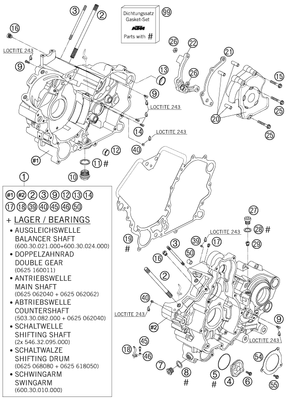 CARTER MOTEUR POUR 990 SUPERDUKE BLACK 2005 (AU/GB)