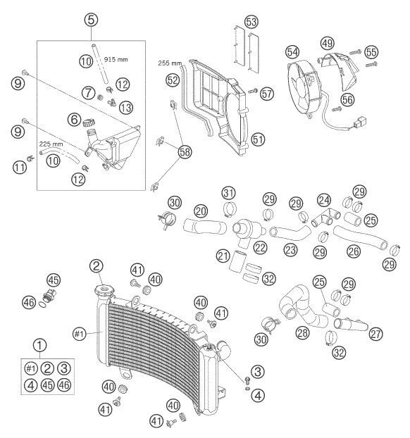 SYSTEME DE REFROIDISSEMENT POUR 990 SUPER DUKE ANTHRAZIT 07 (AU/GB)